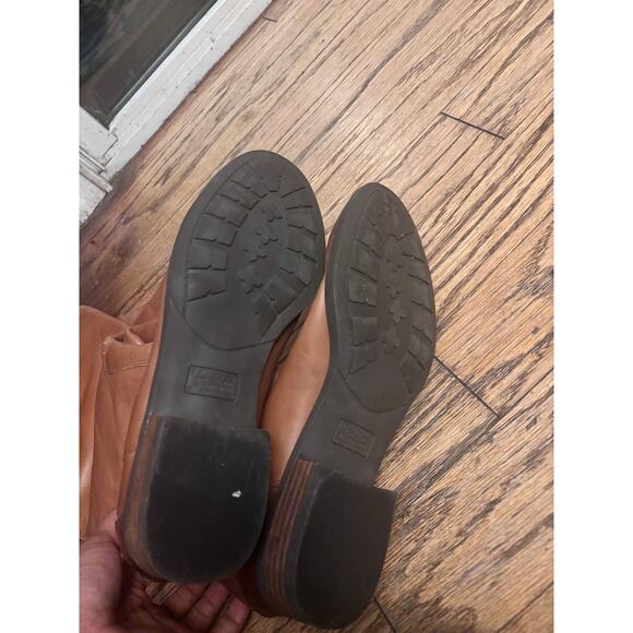 Sam Edelman Cognac Leather Knee-High Riding Boots | Gold Logo Detail | Women’s 9 - Picture 7 of 8